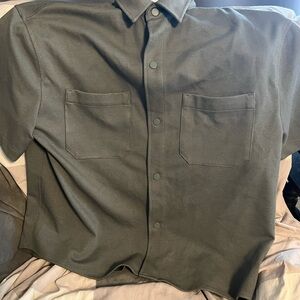 Zara Men's Dark Gray Casual Button Down Shirt